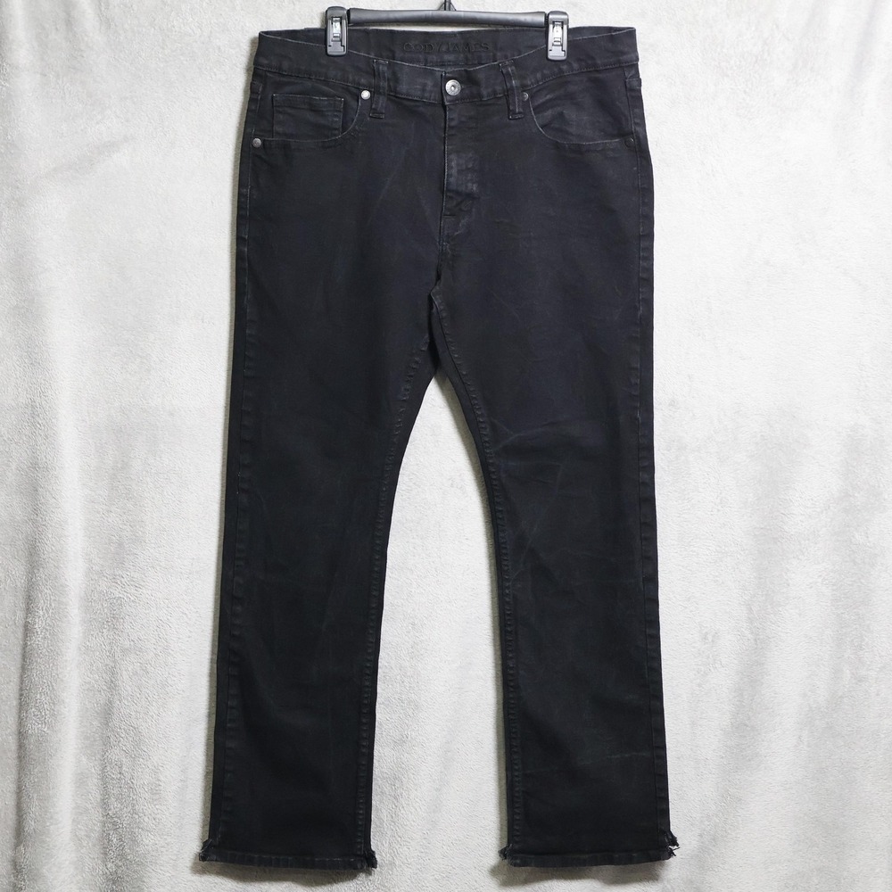 Cody James Jeans Men 37x31.5 Black Denim Night Rider Straight Leg Western Boot